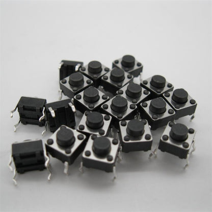 100pcs button Touch switch 6*6*5 keys button DIP 4pin 6*6*5mm Light touch switch DIP4 /OFF Touch 6x6x5