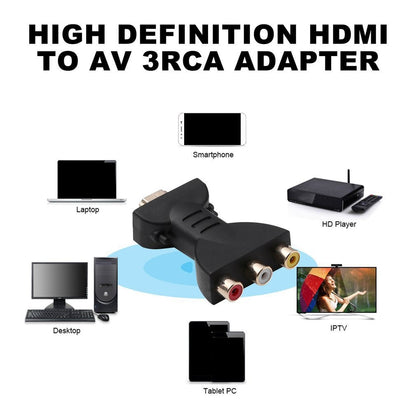 1pcs HDMI to 3RCA AV Adapter for DVD and Projector with Video Audio Component Converter