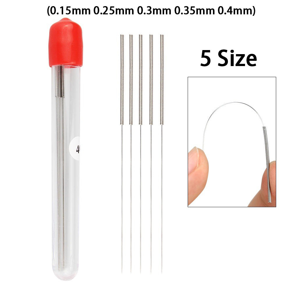 Fulabs 5Pcs Stainless Steel Cleaning Needle 0.15mm 0.25mm 0.3mm 0.35mm 0.4mm Part Drill For V6 Nozzle 3D Printers Parts
