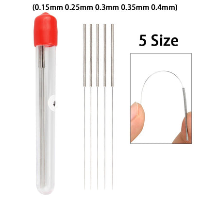 Fulabs 5Pcs Stainless Steel Cleaning Needle 0.15mm 0.25mm 0.3mm 0.35mm 0.4mm Part Drill For V6 Nozzle 3D Printers Parts