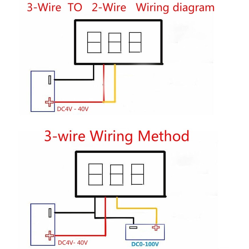 0.28 inch DC 0-100V 3-Wire Mini Gauge voltage meter Voltmeter LED Display Digital Panel Voltmeter Meter Volt Detector Blue Red Green Yellow