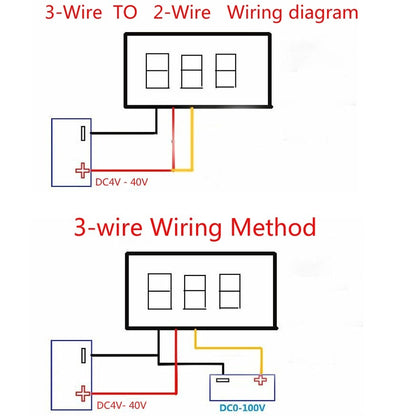 0.28 inch DC 0-100V 3-Wire Mini Gauge voltage meter Voltmeter LED Display Digital Panel Voltmeter Meter Volt Detector Blue Red Green Yellow
