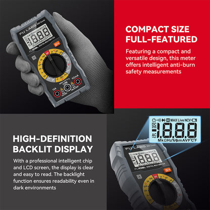 FULABS Digital Multimeter Tester Electrical Test Tool CAT.III 600V FU108L HT108L KIT