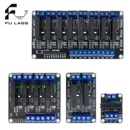5V 1 2 4 8 Channel SSR G3MB-202P Solid State Relay Module 240V 2A Output with Resistive Fuse Diy Kit