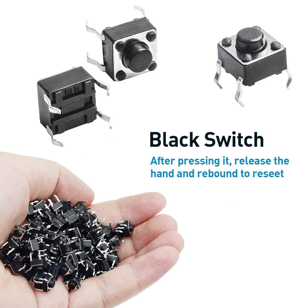 100pcs button Touch switch 6*6*5 keys button DIP 4pin 6*6*5mm Light touch switch DIP4 /OFF Touch 6x6x5