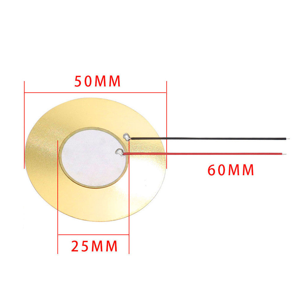 Fulabs 10Pcs Piezoelectric Piezo Ceramic Wafer Plate Element Sounder Sensor with Wire 60mm for Buzzer Loudspeaker 12/15/20/27/35/50mm