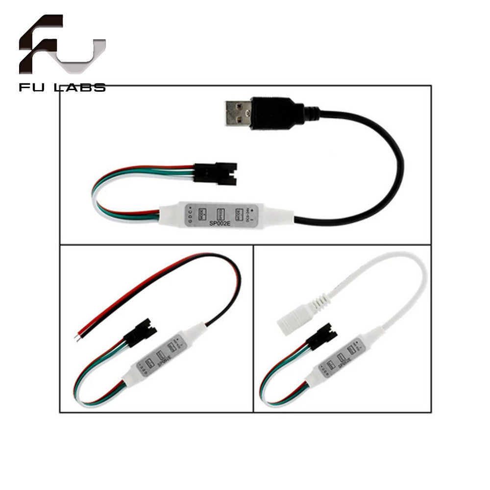 Fulabs SP002E LED RGB Controller 600 Pixels Dimmer mini 3 Key Controller DC5-24V USB 5V for WS2811 WS2812B Addressable Magic Color Light Bar String led Pixel Controller