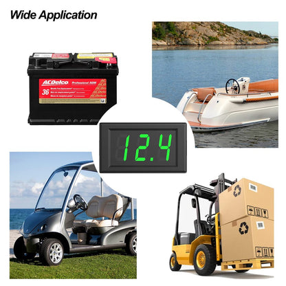 DC 5V-120V Digital Voltmeter Panel Gauge 2 Wires 0.56 inch LED Mini Voltage Meter Table Red Green Blue Display