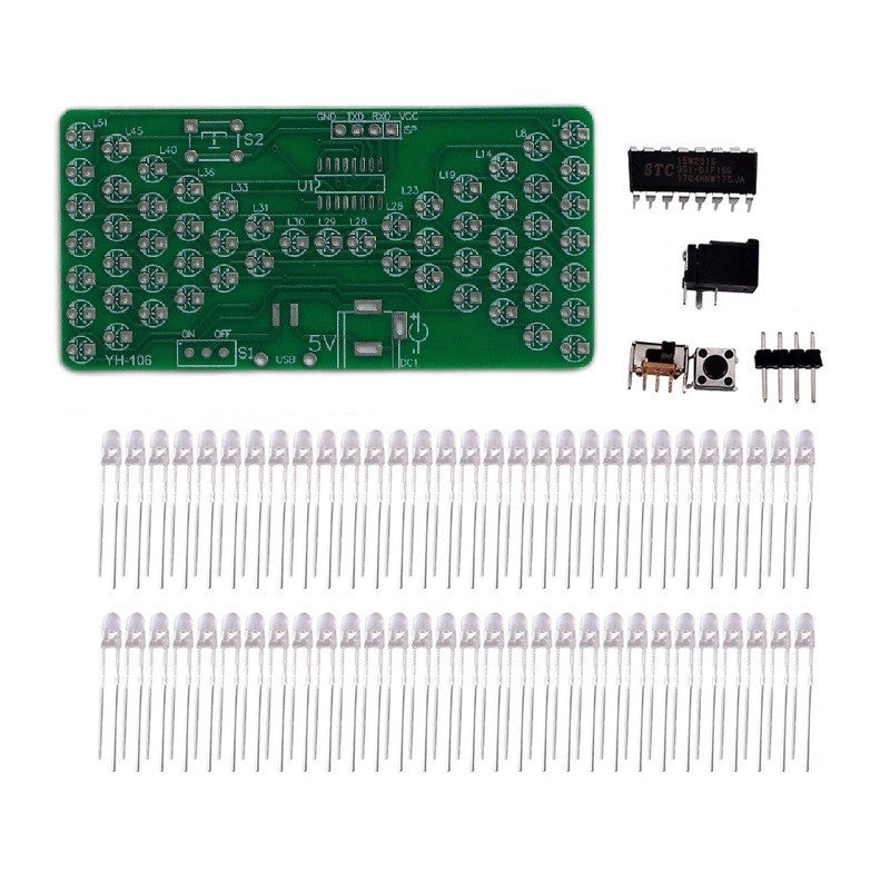 Fulabs Electronic Hourglass DIY Kit Funny Electric Production Kits Precise With LED Lamps Double Layer PCB Board 84*40mm