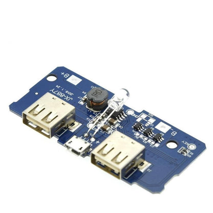 18650 Dual Micro USB 3.7V to 5V 2A Boost Mobile Power Bank DIY 18650 Lithium Battery Charger PCB Board Step Up Module With Led