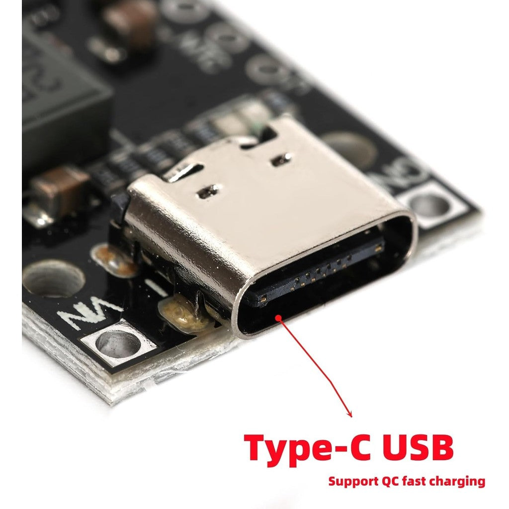 Type-C USB 2/3S BMS 15W 8.4V 12.6V 1.5A 2S 3S BMS Lithium Battery Charging Boost Module With Balanced Support Fast Charge Indicator