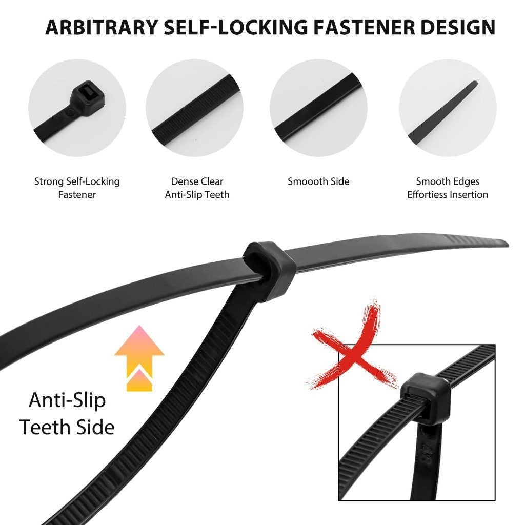 100pcs Multipurpose Nylon Cable Tie Self Locking Zip Ties Cable Strap Nylon Cable Multi