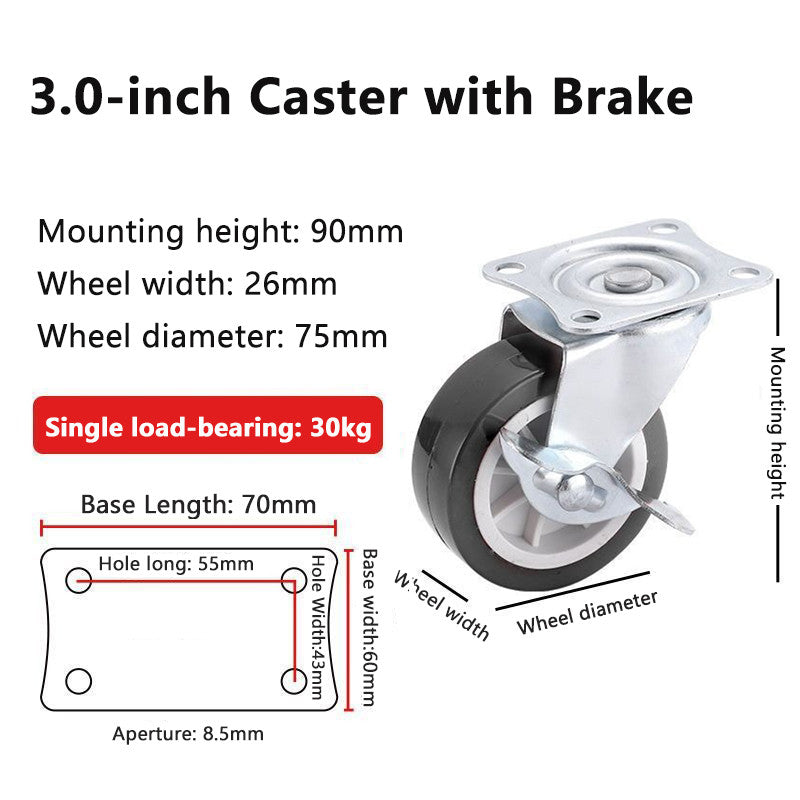 1 inch 1.5 2 2.5 3inch Ball Caster Wheel / rubber Caster /universal office chair Wheel Swivel (With Lock & Without Lock)