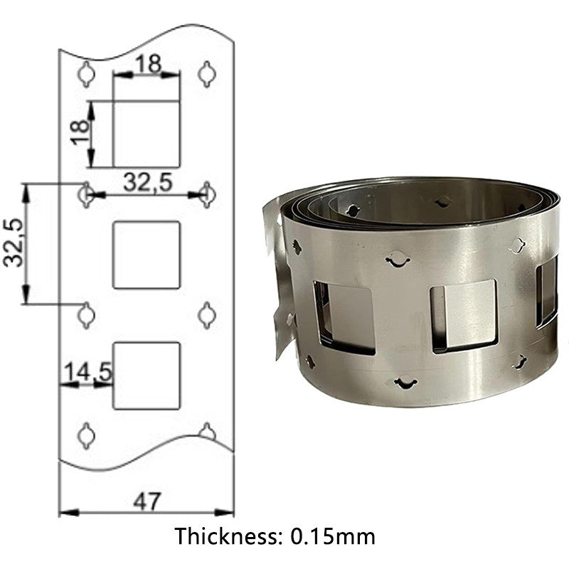 1 METER 0.15mm Thickness 32650 Lithium Battery Connector Nickel Strip 32700 Lifepo4 Battery Pack Connector Nickel-Plated Steel Strip