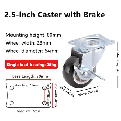 1 inch 1.5 2 2.5 3inch Ball Caster Wheel / rubber Caster /universal office chair Wheel Swivel (With Lock & Without Lock)