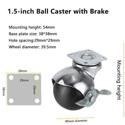 1 inch 1.5 2 2.5 3inch Ball Caster Wheel / rubber Caster /universal office chair Wheel Swivel (With Lock & Without Lock)