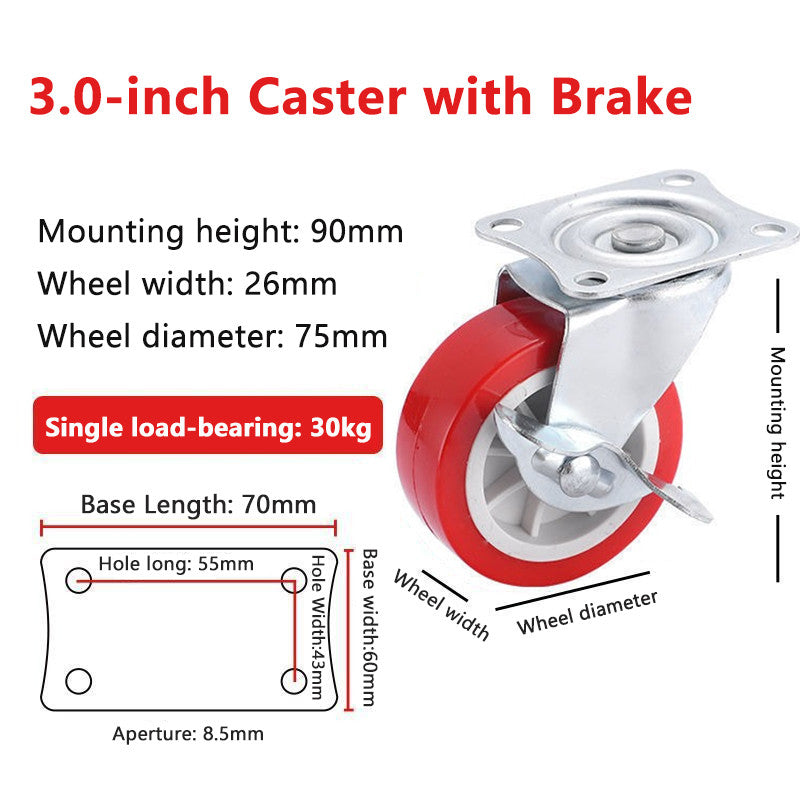 1 inch 1.5 2 2.5 3inch Ball Caster Wheel / rubber Caster /universal office chair Wheel Swivel (With Lock & Without Lock)