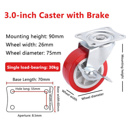 1 inch 1.5 2 2.5 3inch Ball Caster Wheel / rubber Caster /universal office chair Wheel Swivel (With Lock & Without Lock)