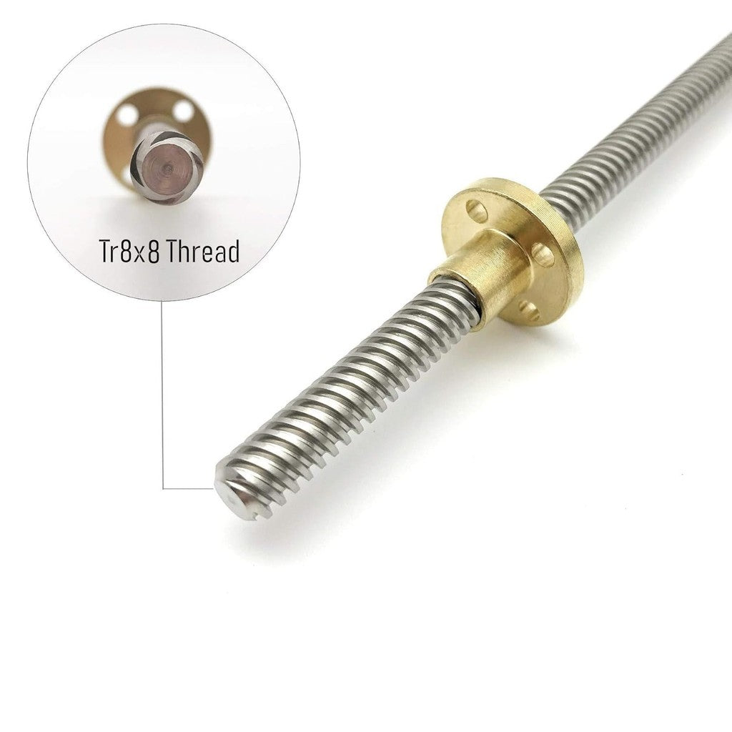 Lead Screw T8 Stainless Steel With Brass Nut 300mm 380mm 500mm Actuators Robotics Lead 8mm