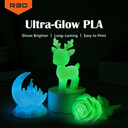 R3D PLA Ultra-Glow 3D Printer filament 1.75mm 1kg Luminous Filament 3D Printing Material for 3D Printer