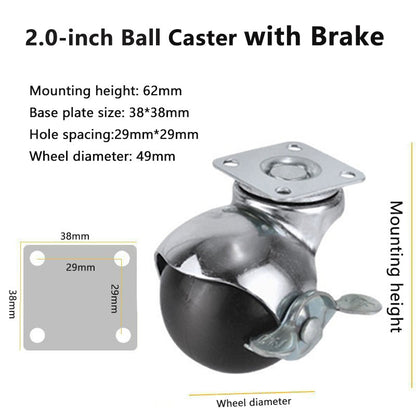 1 inch 1.5 2 2.5 3inch Ball Caster Wheel / rubber Caster /universal office chair Wheel Swivel (With Lock & Without Lock)