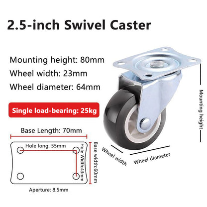 1 inch 1.5 2 2.5 3inch Ball Caster Wheel / rubber Caster /universal office chair Wheel Swivel (With Lock & Without Lock)