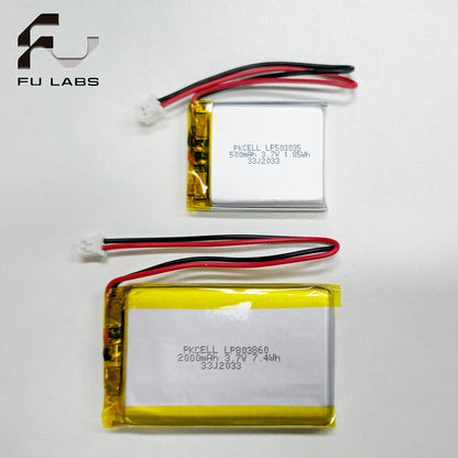 PKCell Lithium Ion Polymer Battery – 3.7v 500mAh | 2000mAh - Dash Cam Wireless Keyboard Battery