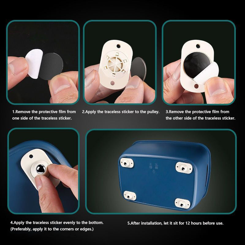 4PCS Self Adhesive Universial Wheels Casters 360° Rotatable Ball Pulley Mini Swivel Casters