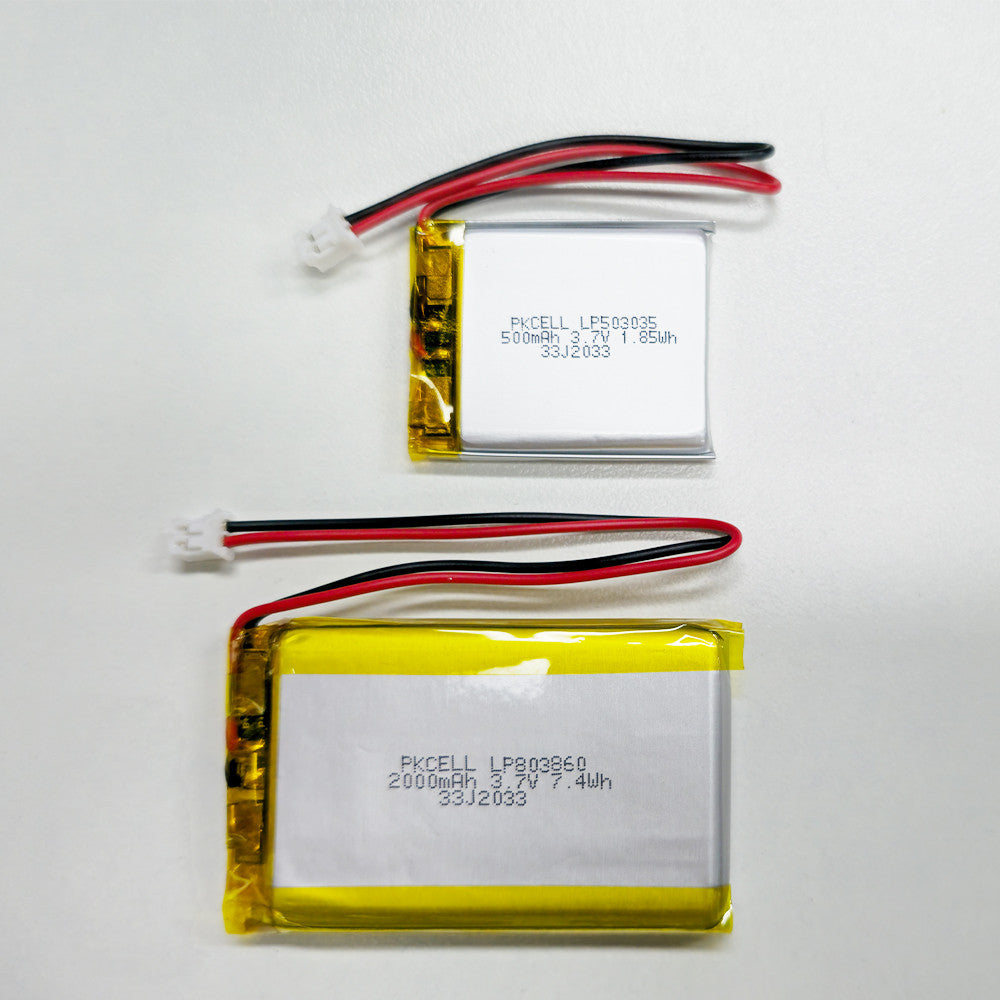 PKCell Lithium Ion Polymer Battery – 3.7v 500mAh | 2000mAh - Dash Cam Wireless Keyboard Battery