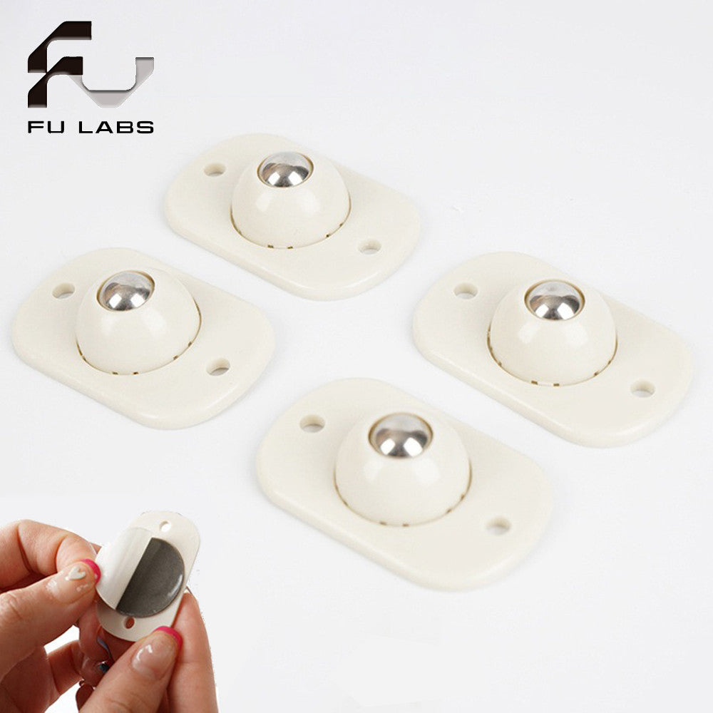 4PCS Self Adhesive Universial Wheels Casters 360° Rotatable Ball Pulley Mini Swivel Casters