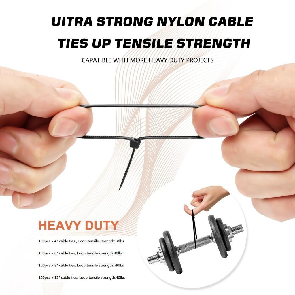 100pcs Multipurpose Nylon Cable Tie Self Locking Zip Ties Cable Strap Nylon Cable Multi