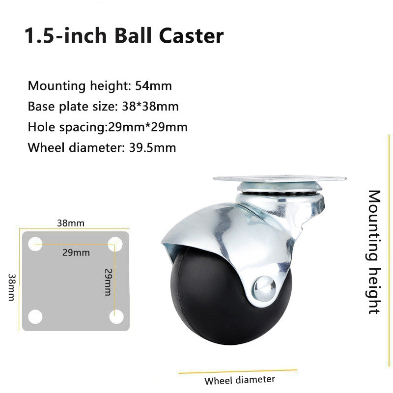 1 inch 1.5 2 2.5 3inch Ball Caster Wheel / rubber Caster /universal office chair Wheel Swivel (With Lock & Without Lock)