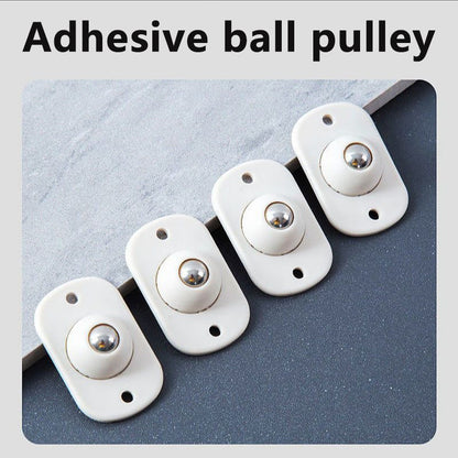 4PCS Self Adhesive Universial Wheels Casters 360° Rotatable Ball Pulley Mini Swivel Casters
