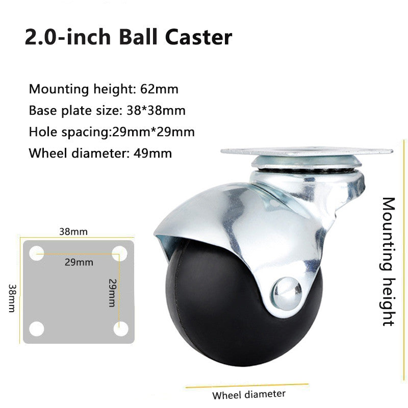 1 inch 1.5 2 2.5 3inch Ball Caster Wheel / rubber Caster /universal office chair Wheel Swivel (With Lock & Without Lock)