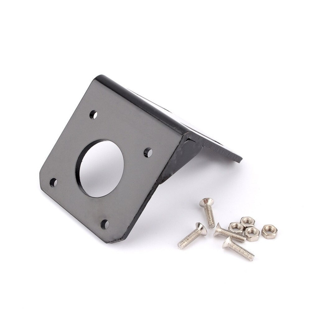 Black 42mm NEMA17 Stepper Motor Mounting Bracket with Screws, Alloy Steel L-Shape Fixed Seat, Stepper Motor Holder