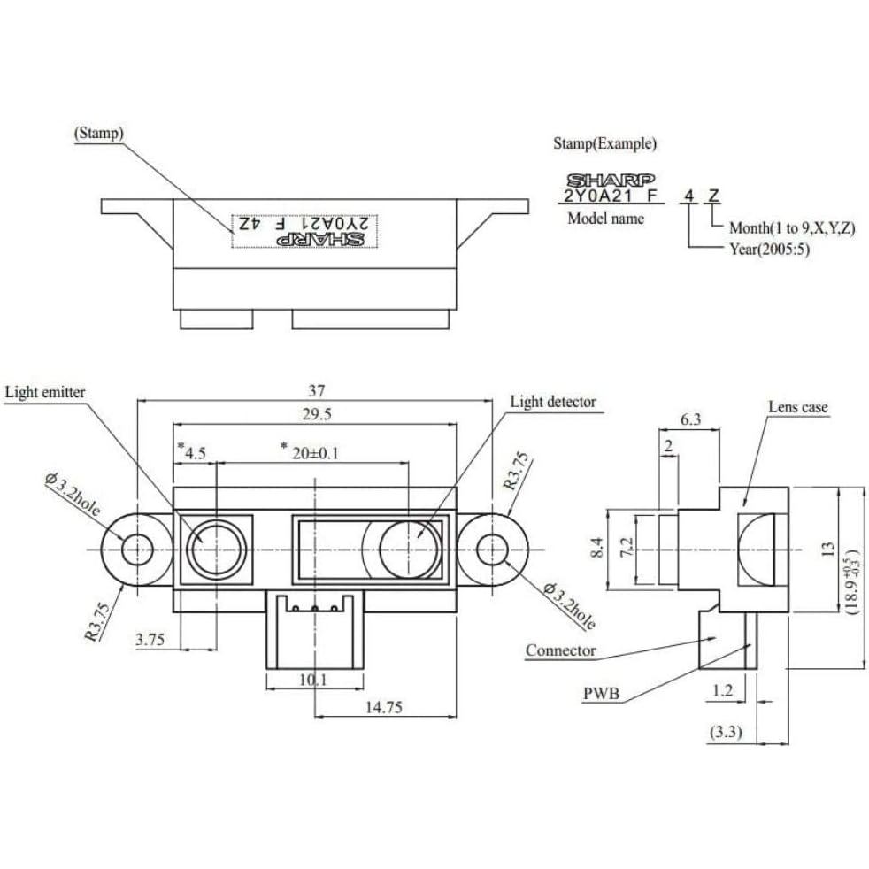 Sharp IR Infrared Distance Sensor GP2Y0A41SK0F 4-30 cm | GP2Y0A02YK0F 20-150 cm | GP2Y0A21YK0F 10-80 cm