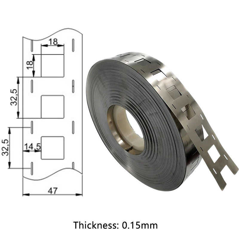 1 METER 0.15mm Thickness 32650 Lithium Battery Connector Nickel Strip 32700 Lifepo4 Battery Pack Connector Nickel-Plated Steel Strip