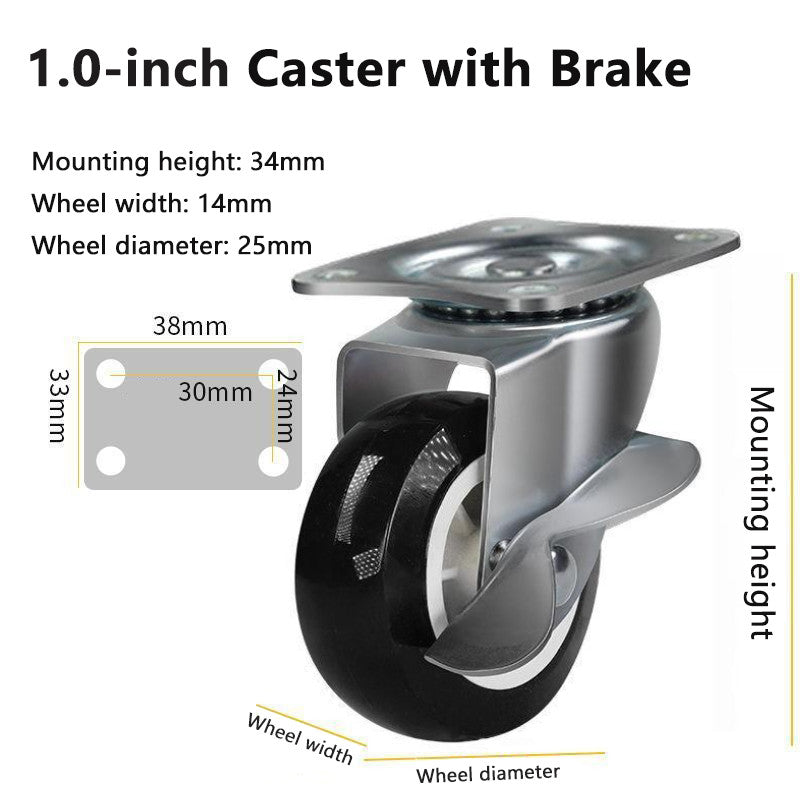 1 inch 1.5 2 2.5 3inch Ball Caster Wheel / rubber Caster /universal office chair Wheel Swivel (With Lock & Without Lock)