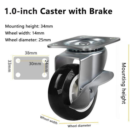 1 inch 1.5 2 2.5 3inch Ball Caster Wheel / rubber Caster /universal office chair Wheel Swivel (With Lock & Without Lock)