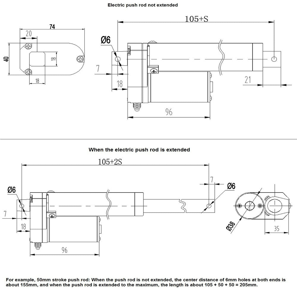 DC 24V Linear Actuator 140KG Max Lift Stroke Electric Motor for Medical Auto Car