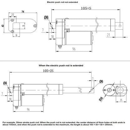 DC 24V Linear Actuator 140KG Max Lift Stroke Electric Motor for Medical Auto Car
