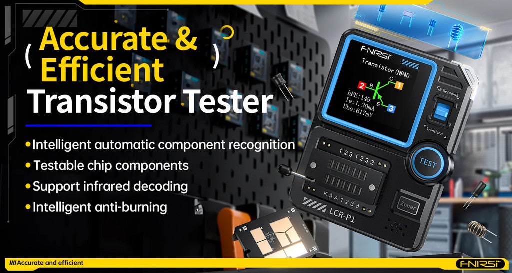 FNIRSI LCR-P1 Transistor Tester Diode Triode Capacitance Resistance Meter LCR ESR Meter NPN PNP MOSFET IR Multifunction Tester 9X7 CM