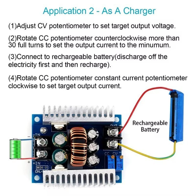 300W 20A DC-DC Buck Converter Step Down Module Constant Current LED Driver Power Step Down Voltage Module Electrolytic Capacitor